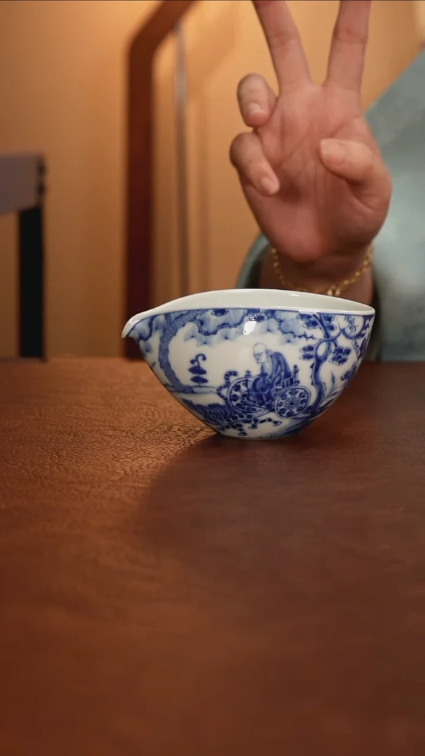 景德镇瓷器，青花瓷手绘茶具~