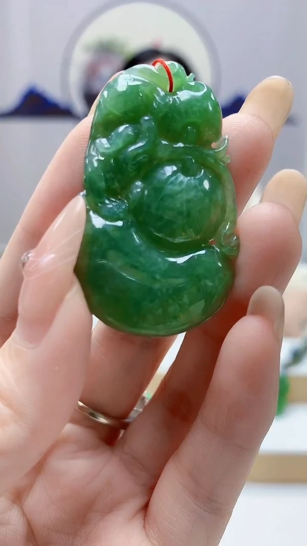 未镶嵌定制翡翠4852DD-毛货挂件33