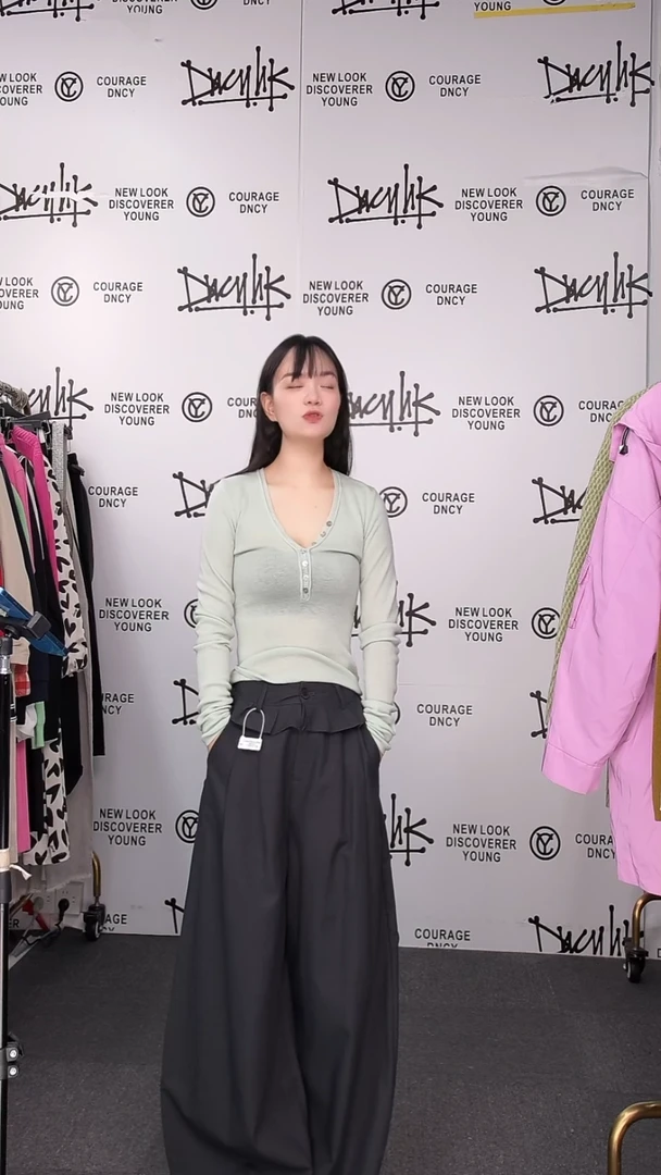 荷叶边阔腿裤s码一单