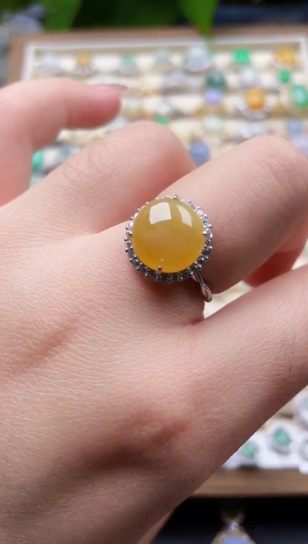 银S925镶嵌戒指翡翠111