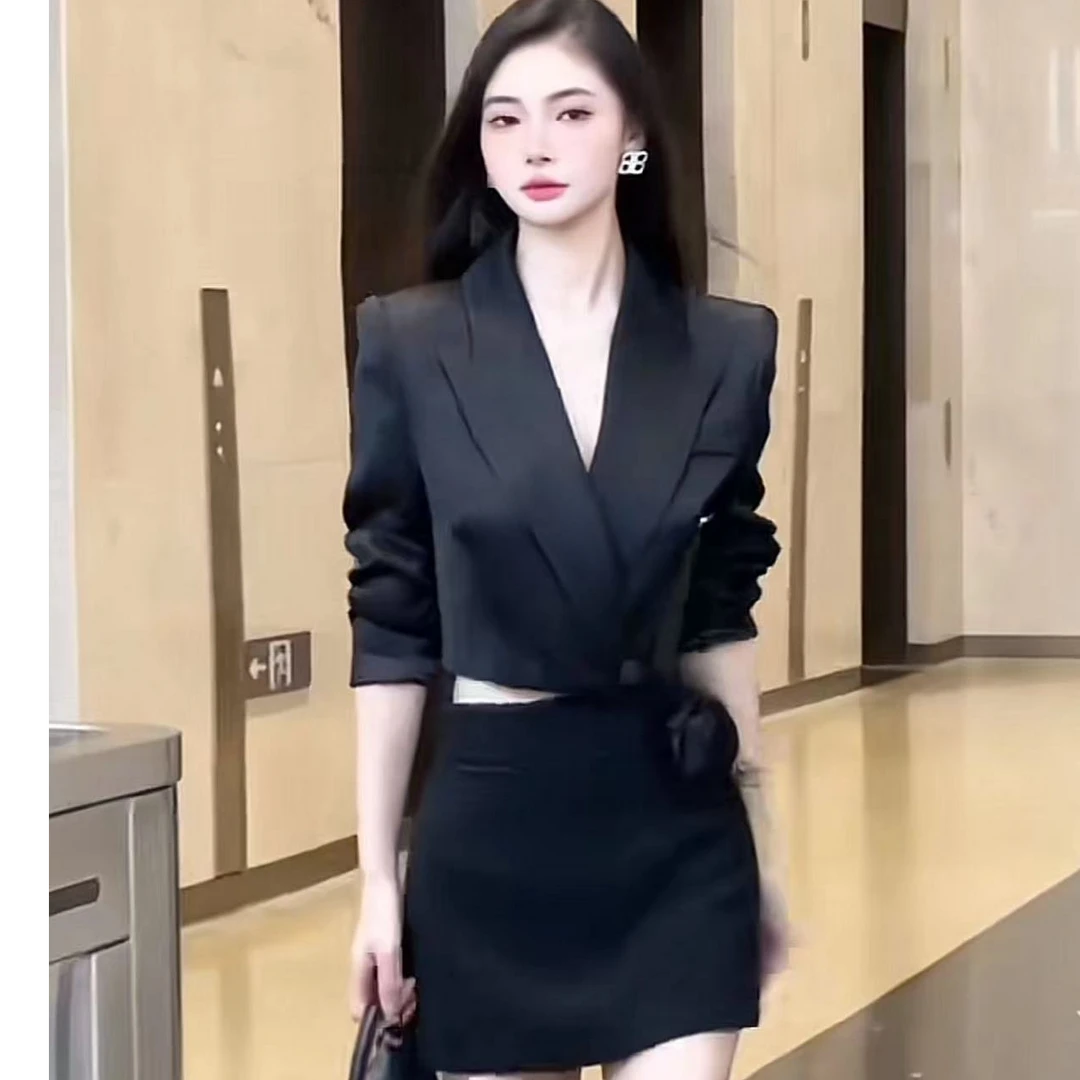 【玫玫专属】西服时尚V领两件套24433