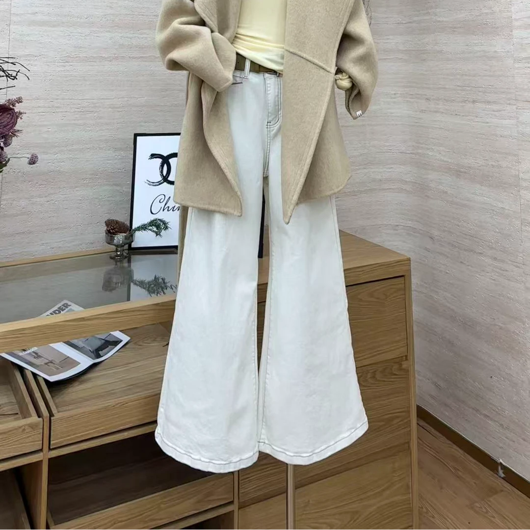 【奶霜云朵】慵懒风高腰垂感显瘦牛仔裤-9326-3