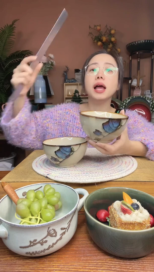 陶瓷4.9英寸木兰蓝米饭碗 2件 微瑕疵