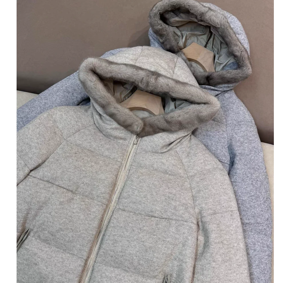 S·Y·C【高端线LP水貂鹅】重工白鹅绒加厚外套女ERF2436
