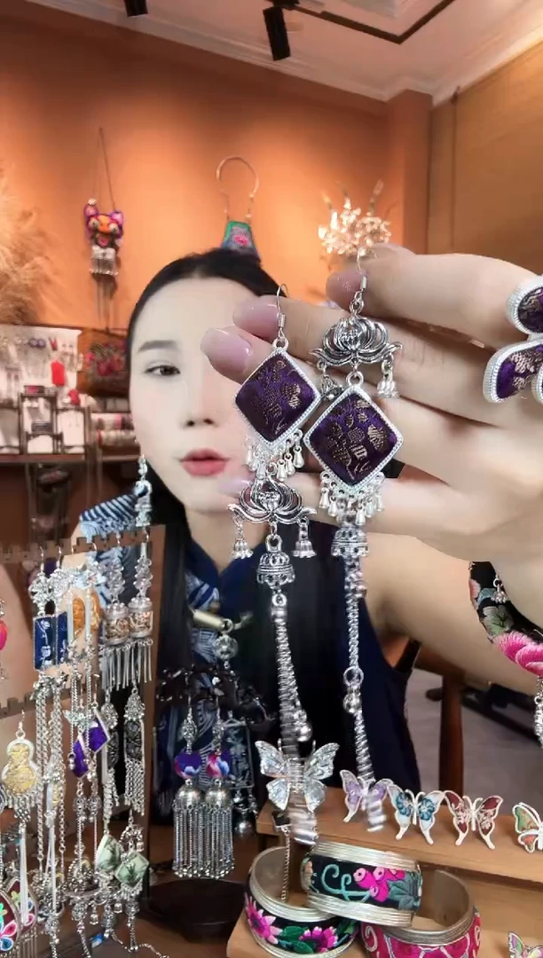 刺绣纯手工民族风耳环