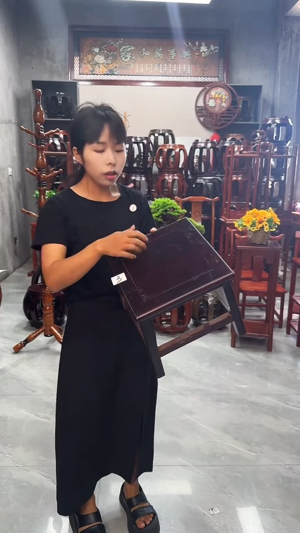 花梨木类家具【微瑕】酸枝色小方凳单个3号