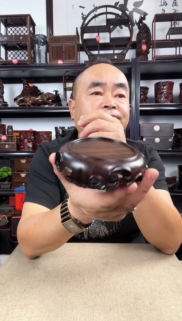 木小卷边圆老李红木工艺品