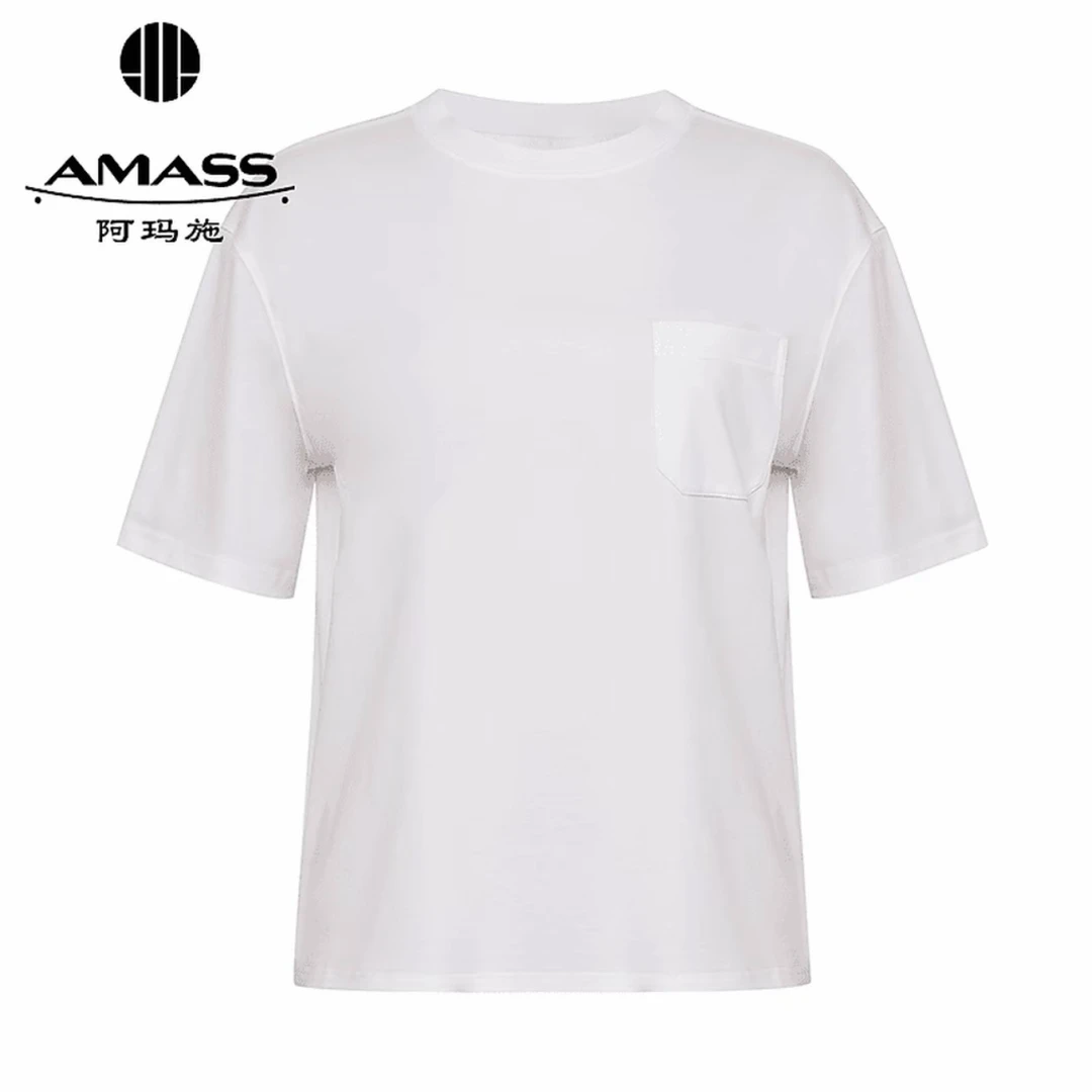 AMASS/阿玛施新款女装时尚简约基础百搭宽松圆领短袖T恤530102