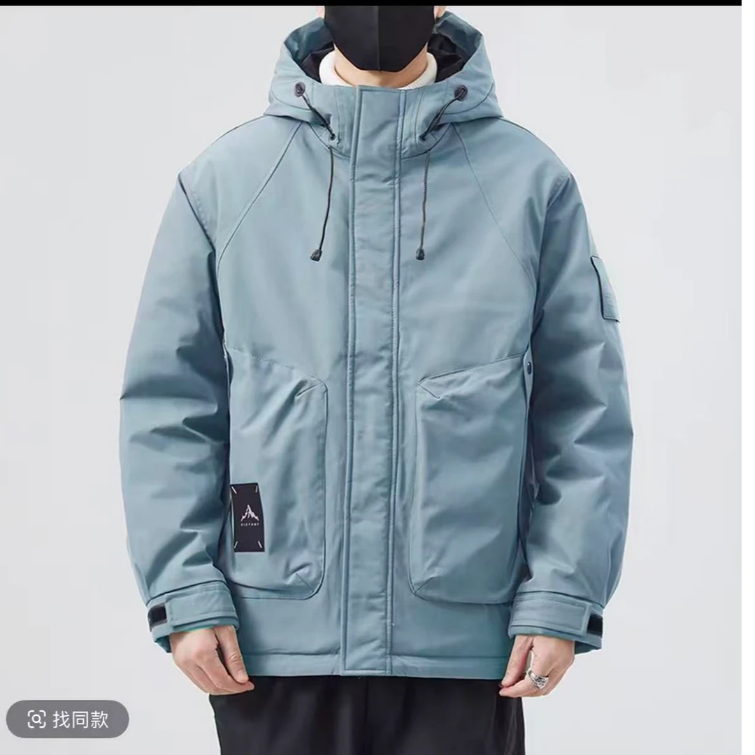 w5801蓝（美术刀）冬季新款舒适保暖潮流户工装连帽