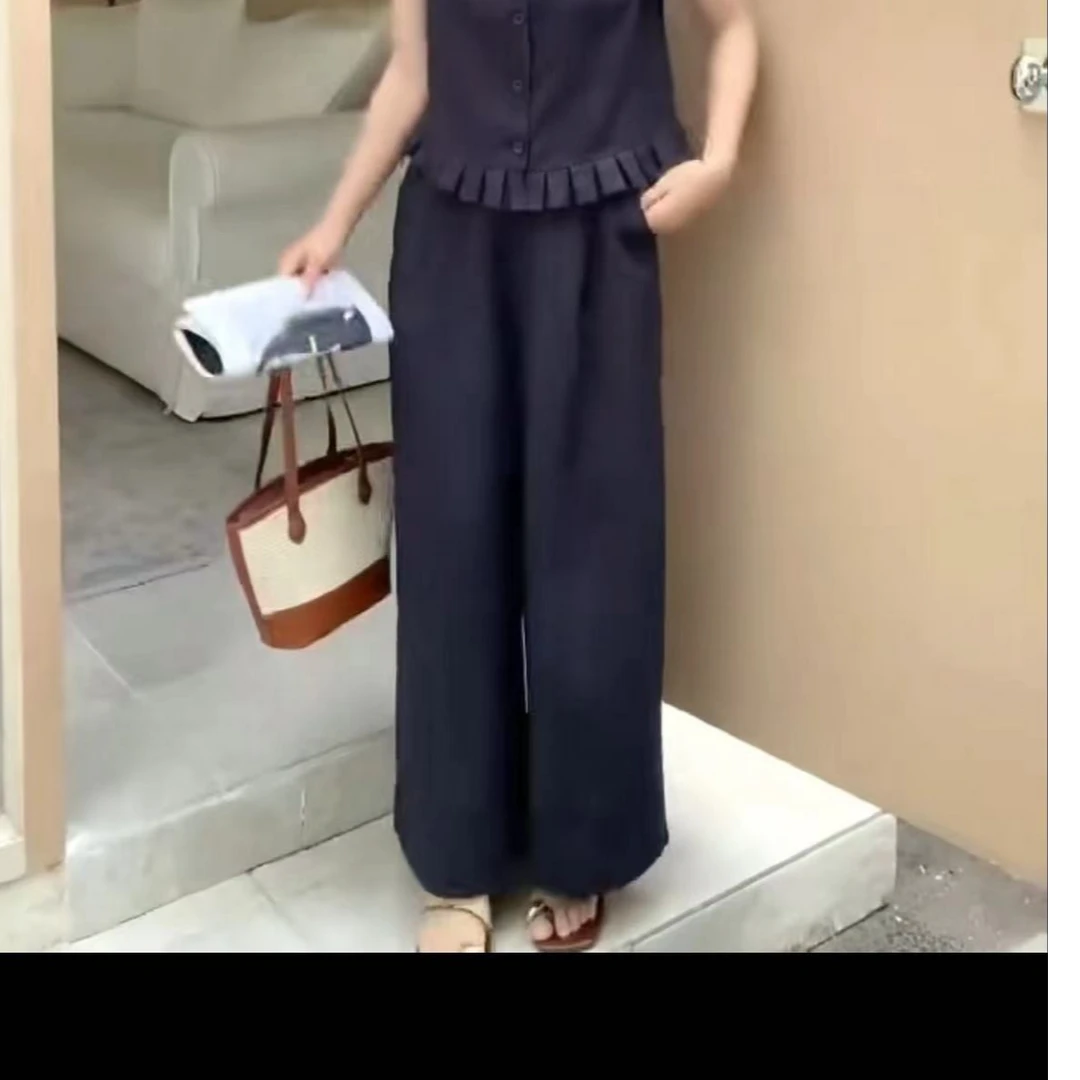 九分超薄阔腿裤--