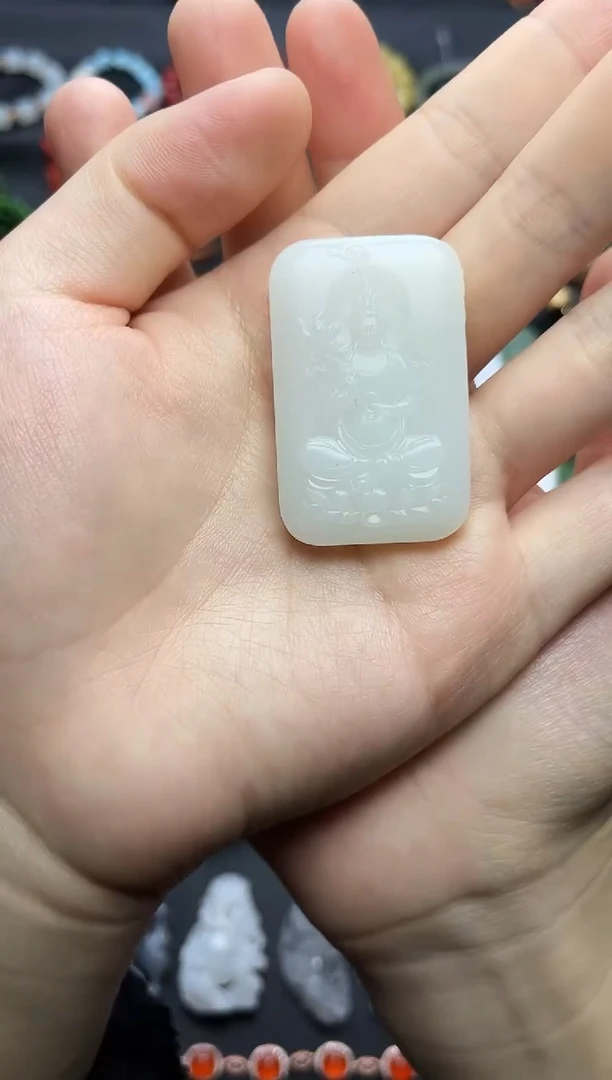 颈饰未镶嵌和田玉观音06