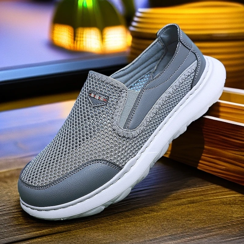 老北京布鞋轻便透气男士网面鞋软底舒适休闲夏季防滑中老年网布鞋