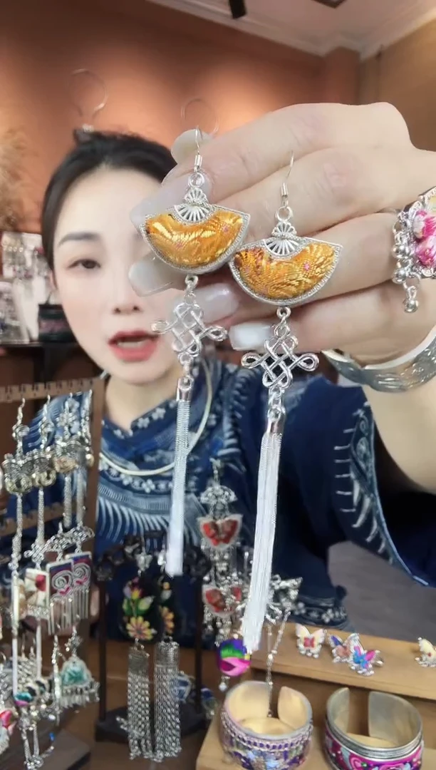 刺绣纯手工民族风耳环