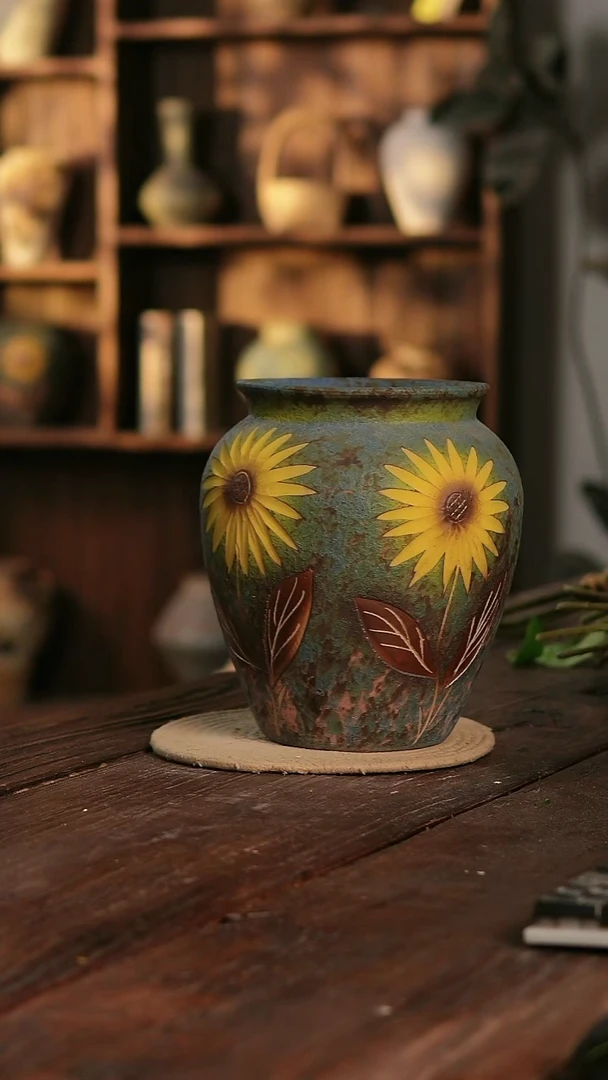 摆件 10-349 陶瓷花器高26口径16