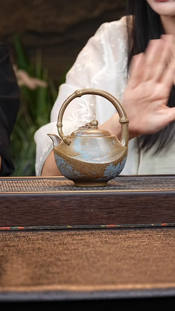 小鱼XZ一片锦簇提梁 青段柴烧 350cc