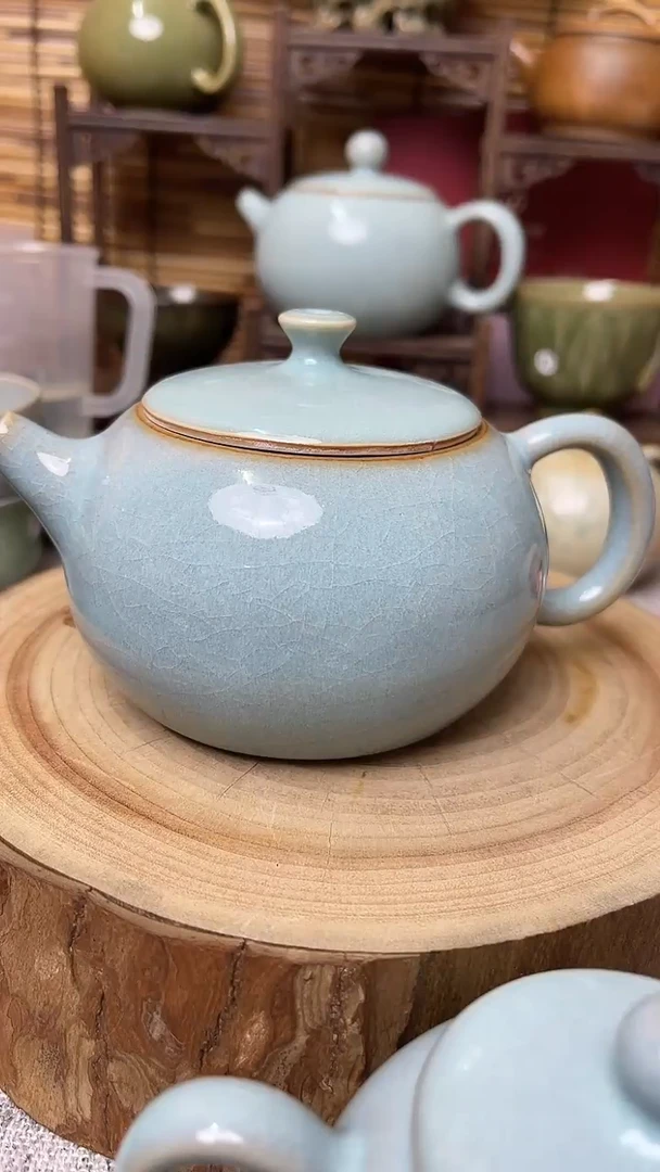 【闪购商品】瓷片原生态原矿天蓝西施壶