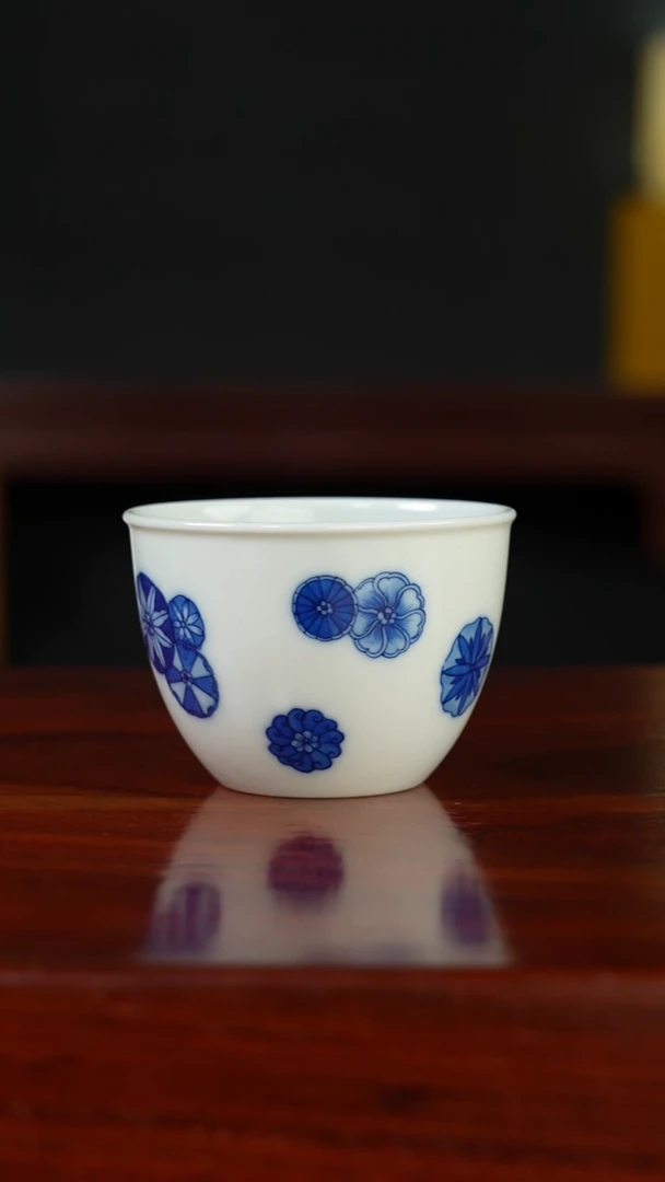 祖传窑真柴窑传承400年皮球花单杯