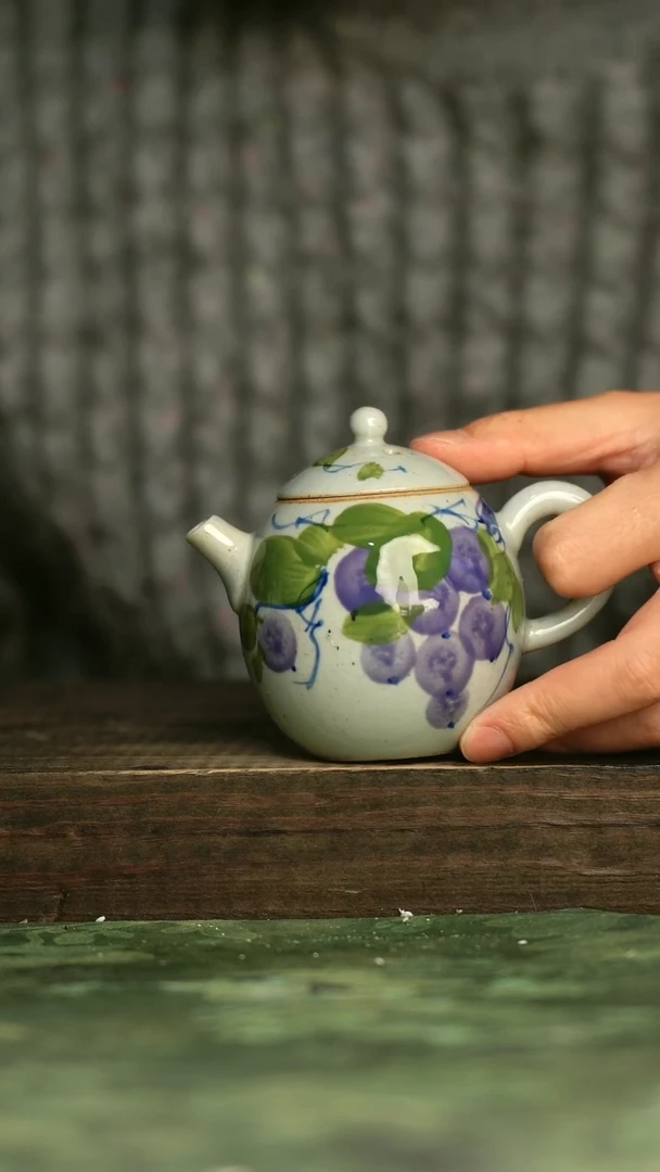 陶瓷青诗集手工手绘瓷器