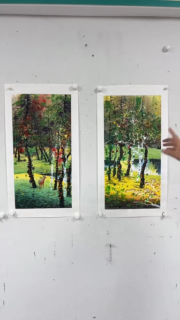 国画李庆林-2平尺-山水-随机一个