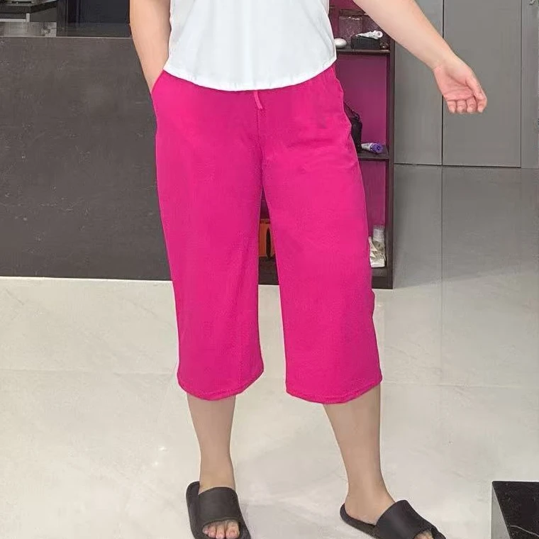 励志女孩薄款大码夏季宽松显瘦冰感凉皮七分裤KZ-766