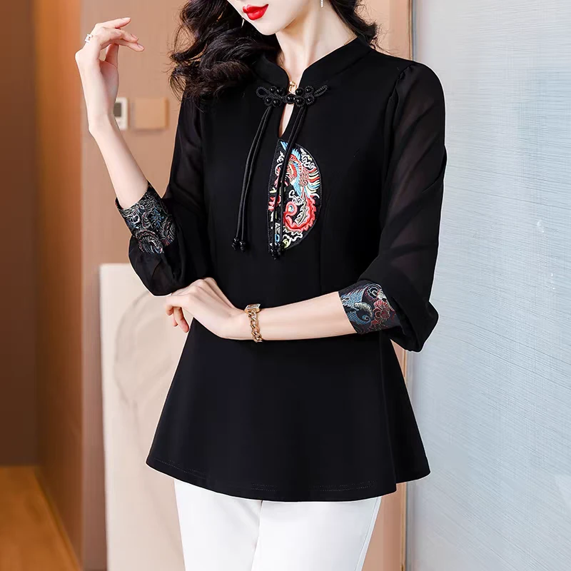 【素境】02新中式衬衫女装春2025年时尚洋气上衣小衫长袖衬衣