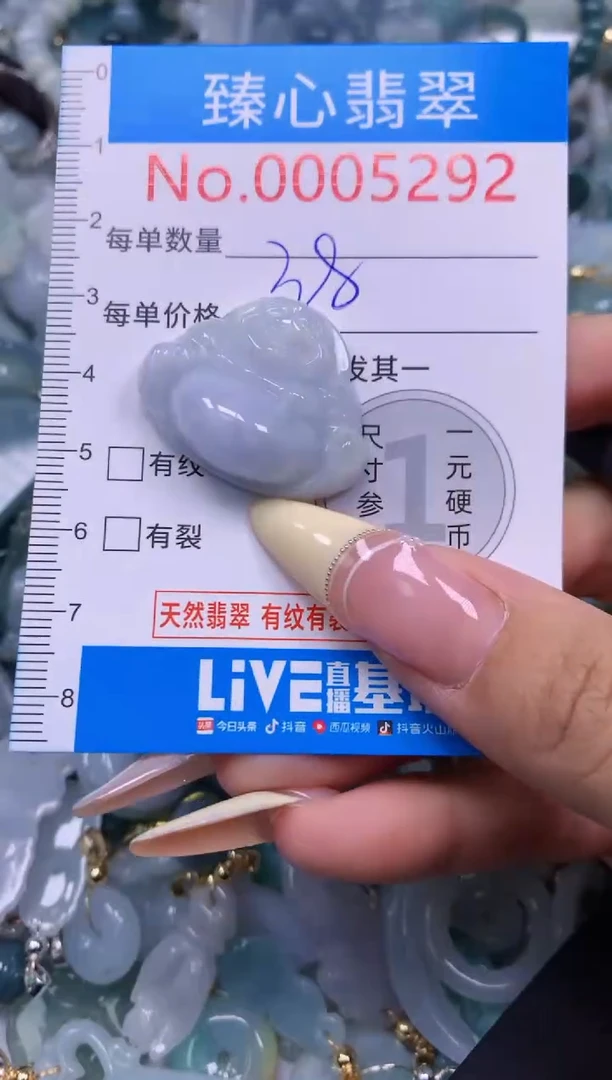 翡翠未镶嵌颈饰含绳0005292