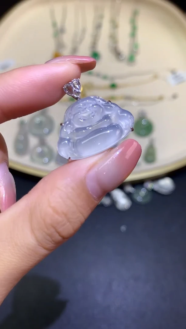 翡翠18K金镶嵌吊坠(不含链)吊坠A13|3980