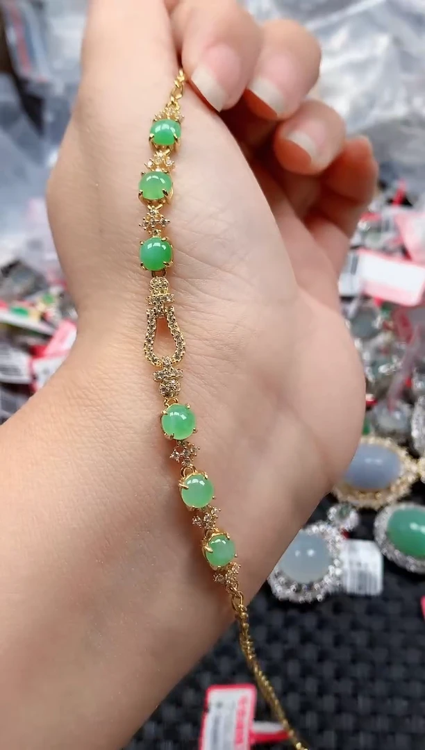 银S925镶嵌戒指翡翠天然A货缅甸翡翠