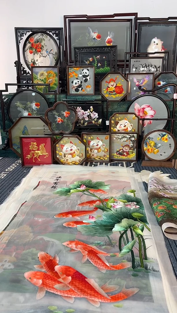 织绣纯手工刺绣摆件