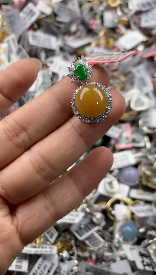 银S925镶嵌戒指翡翠777---5