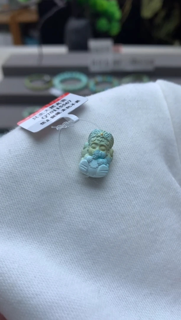 绿松石未镶嵌雕刻件Q-F86