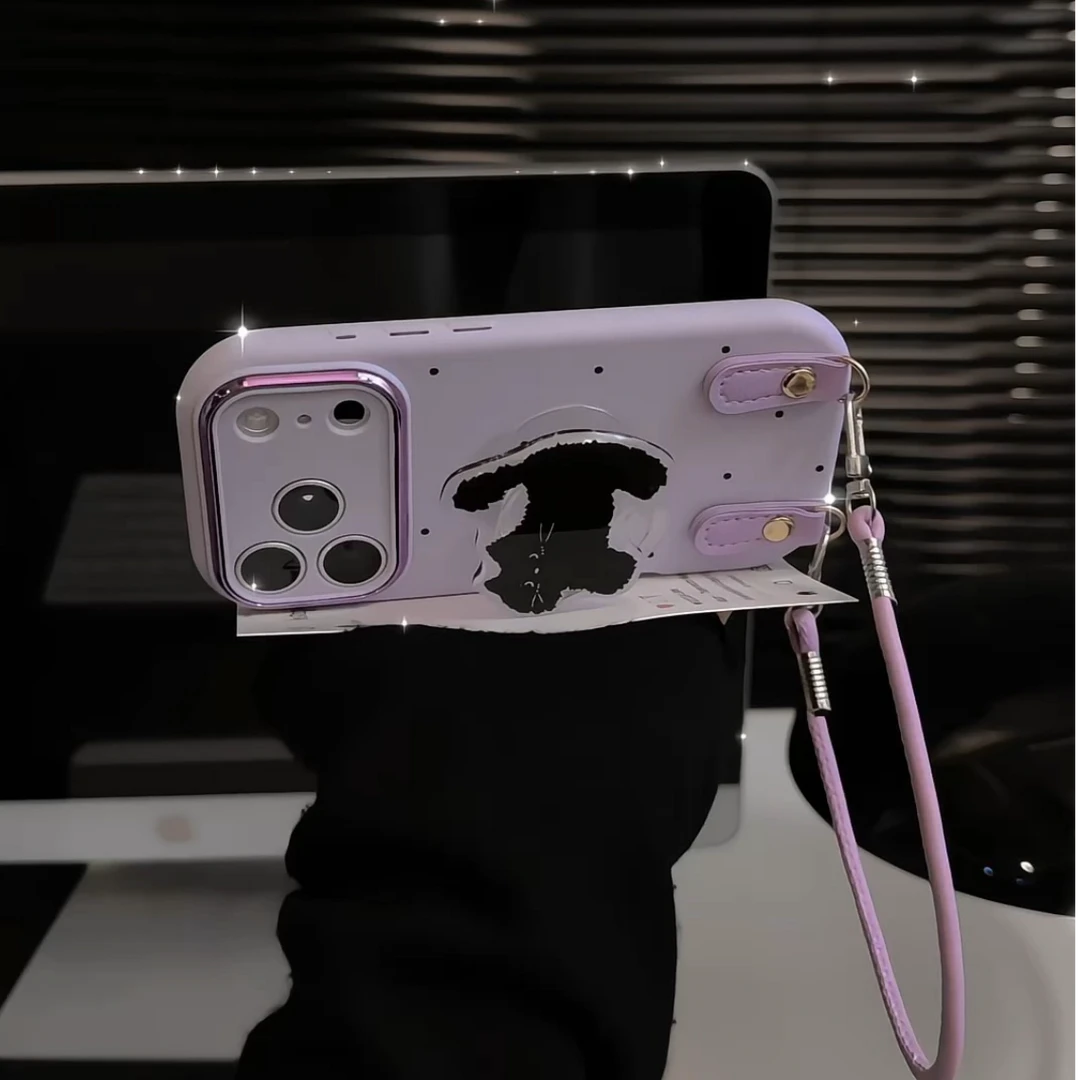 适用苹果16pro金属小胖妹手机壳iphone15pormax小众ins风创意波点