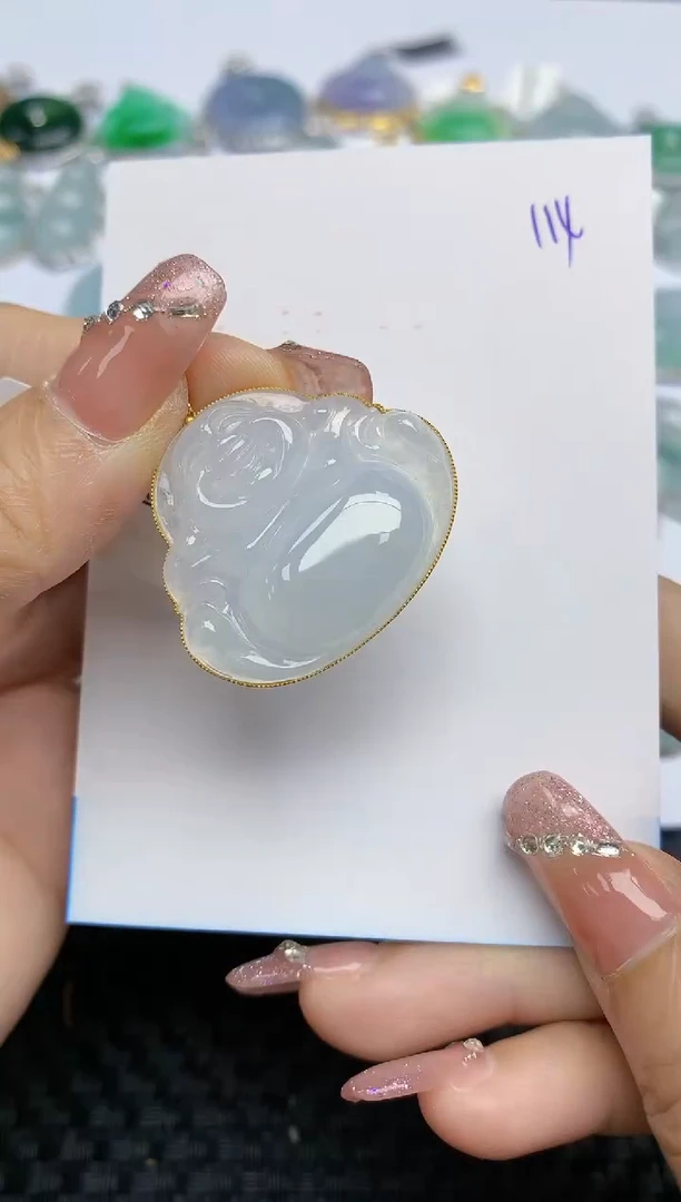 【闪购商品】翡翠颈饰18K金镶嵌天然A货翡翠 114