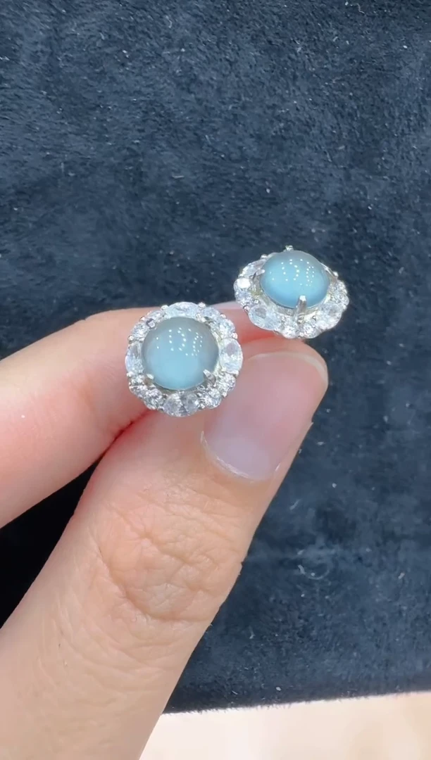 银S925镶嵌翡翠耳饰多样性团购发一件