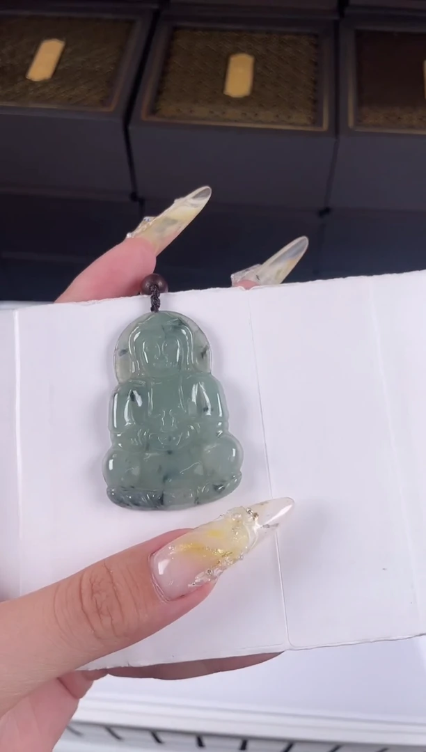 颈饰未镶嵌翡翠ZA001观音+孤品++送同款绳子