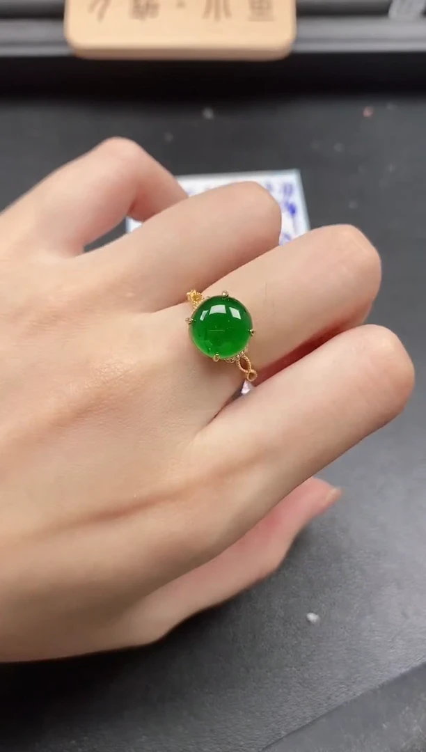 翡翠戒指银S925镶嵌51511