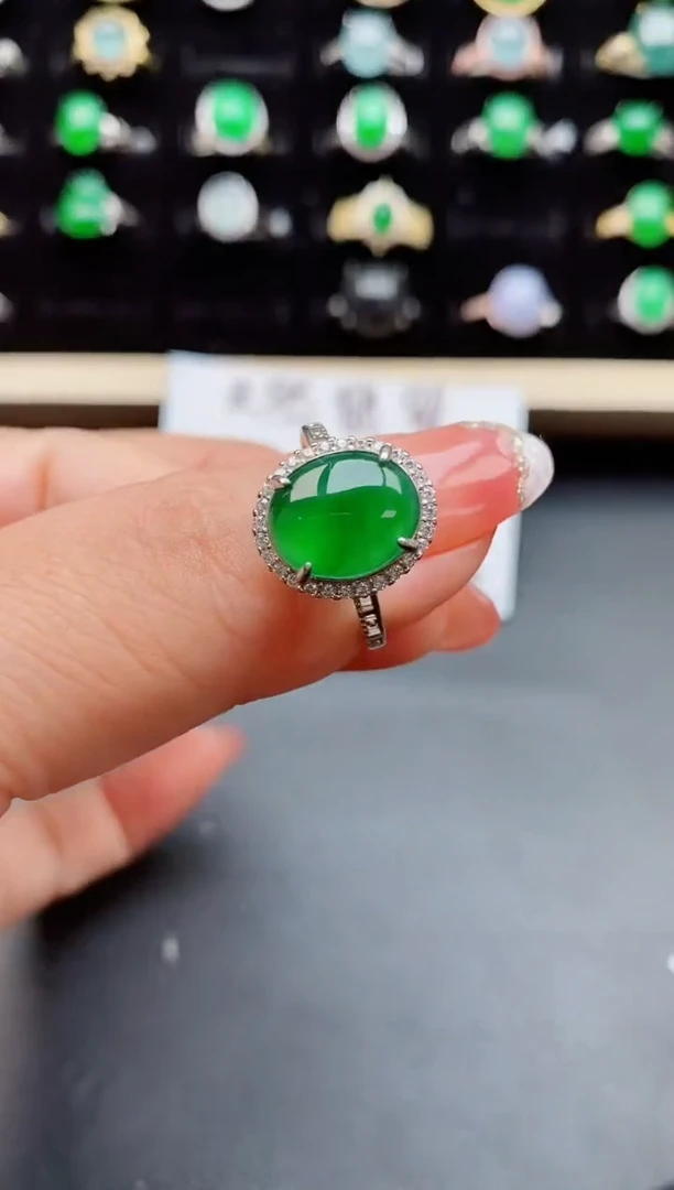 【闪购商品】翡翠戒指银S925镶嵌50850