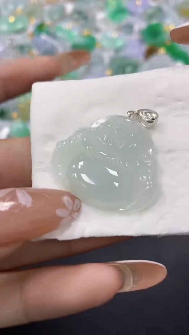 颈饰银S925镶嵌翡翠a货假一赔三支持复检百元上9元证书费自理
