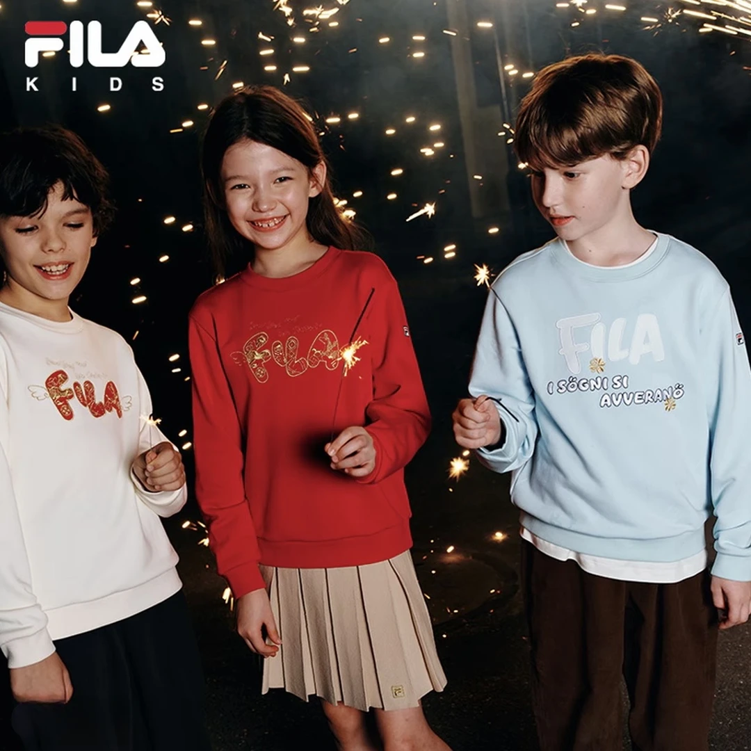 【新年款飞马刺绣】斐乐儿童26年童装套头卫衣潮流百搭K51B611201