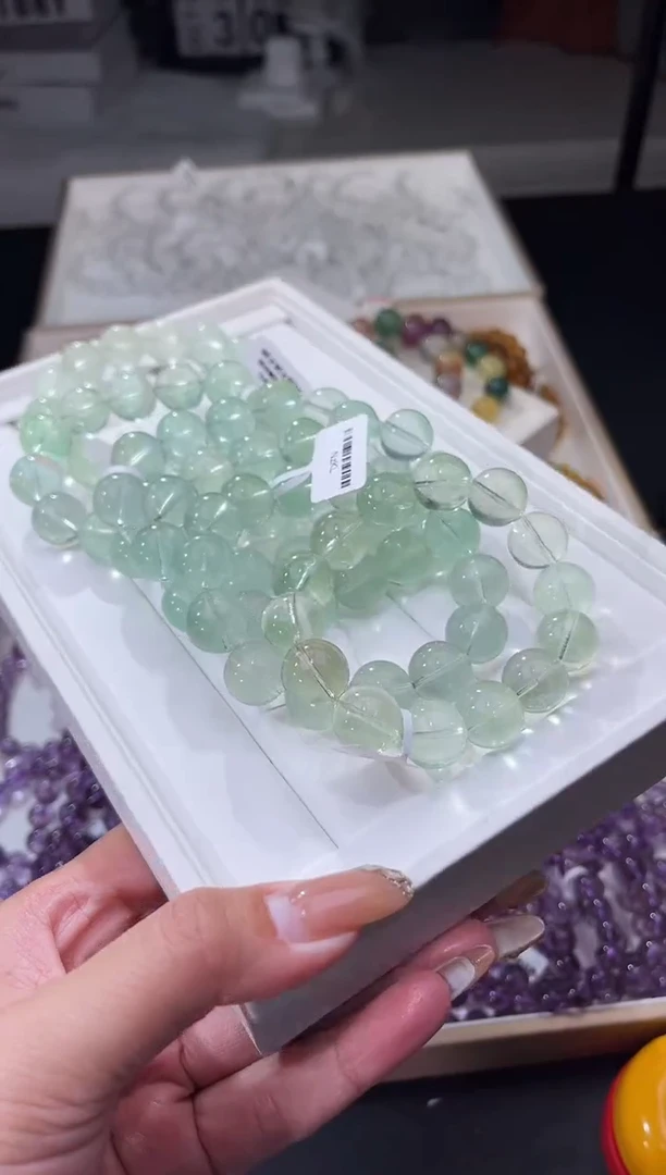 【闪购商品】萤石/未镶嵌薄荷绿萤石14mm/多样性发一