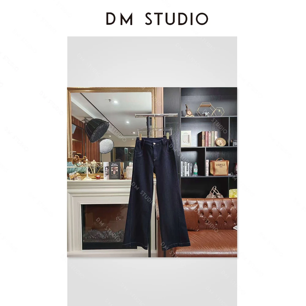 【DM】线雕裤 |  加绒喇叭裤秋冬微喇时尚百搭牛仔裤 #990139