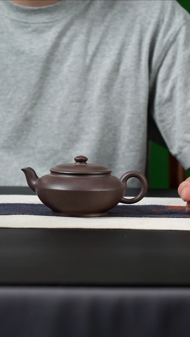 茶壶紫砂红**狸“四底”合欢，240cc