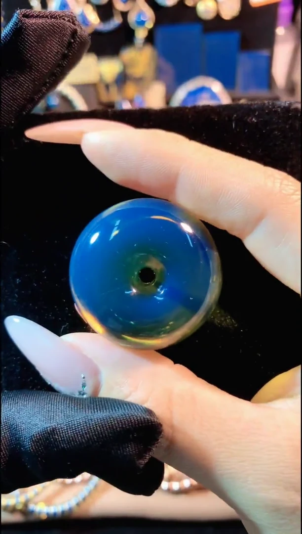 【闪购商品】琥珀珠宝奇石未镶嵌蓝珀平安扣