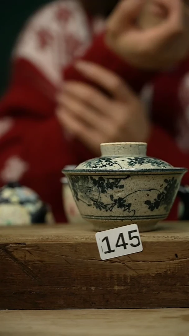 【闪购商品】瓷片  水墨高古青花系列 盖碗