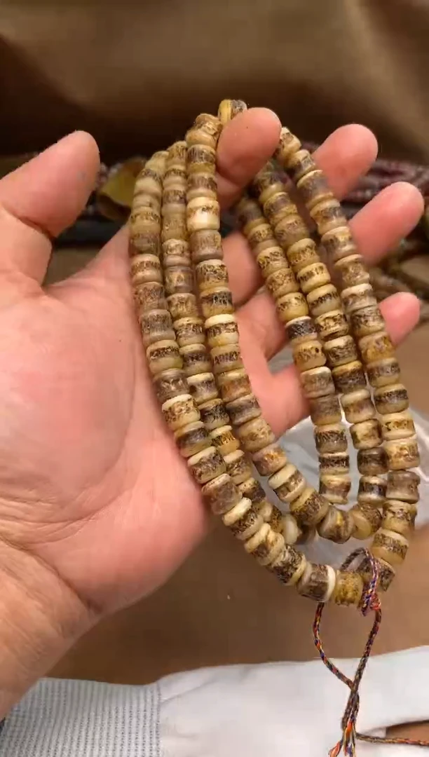 其他牛骨杂件417-嘎嘎长串-不足108颗