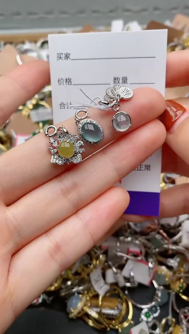 银S925镶嵌戒指翡翠.2124