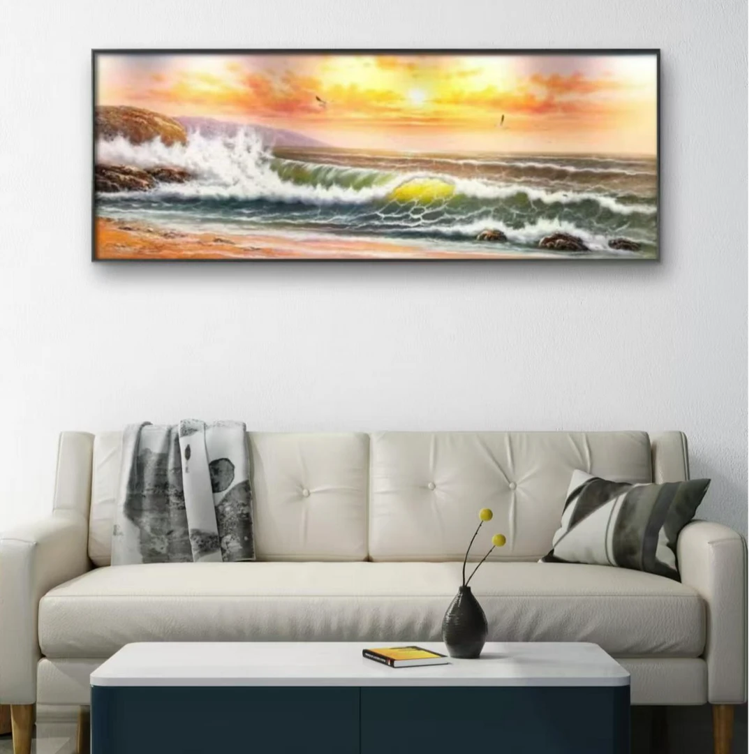 蒸蒸日上|客厅沙发背景墙挂画纯手绘油画装饰画书房挂画手绘油画