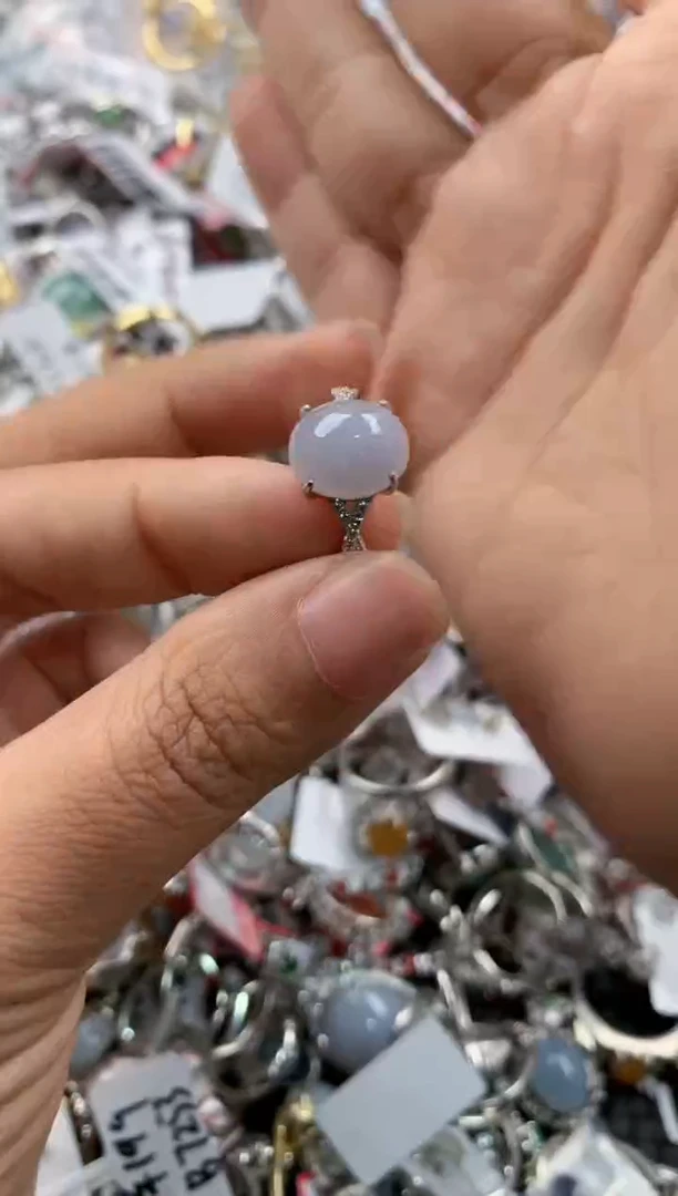 银S925镶嵌戒指翡翠111              5