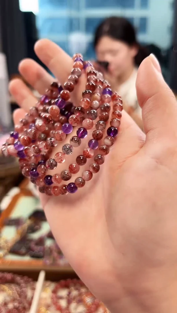 未镶嵌手串水晶桃花醉超七单圈手串5mm【多样性发一】