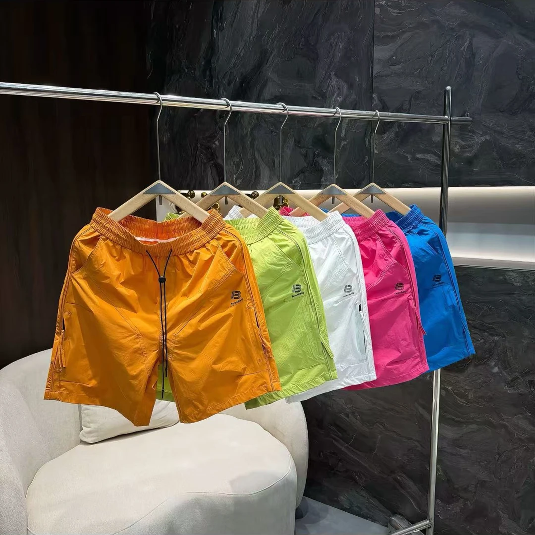 夏季潮流五分短裤男士休闲抽绳设计宽松透气简约8313